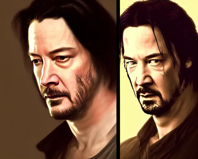 Prompt: hdr portrait photography mirror of brendan fraser and keanu reeves, coherent portraits, mmorpg fantasy, intricate, elegant, highly detailed, egyptian, digital painting, trending on artstation, hdr photo, smooth, sharp focus, illustration, art by artgerm and greg rutkowski and alphonse mucha