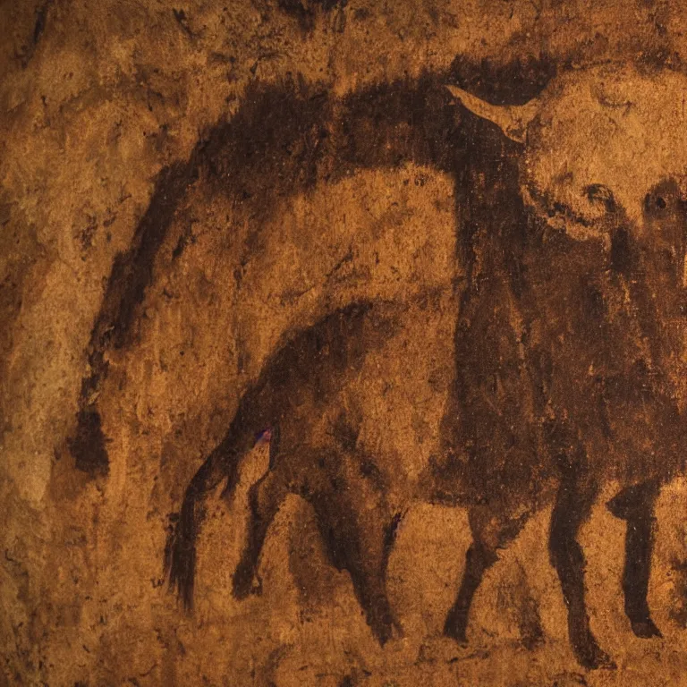 a cave painting of an ox by flickering firelight 4 k | Stable Diffusion ...