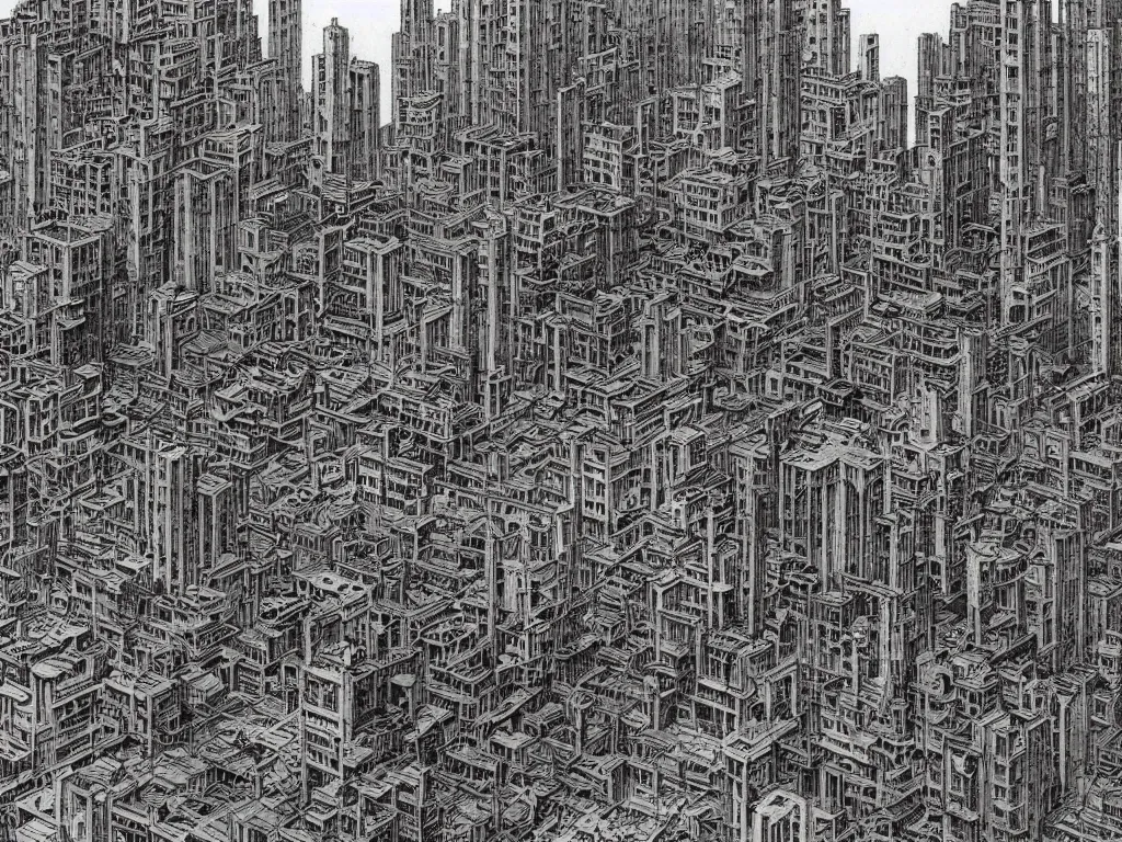 Prompt: dystopian city ruins by Katsuhiro Otomo