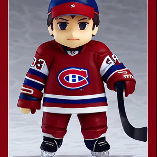 Prompt: high quality portrait flat matte painting of cute Nendoroid figurine of Patrick Roy Goaltender, in the style of nendoroid and manga NARUTO, number 33 on jersey, Patrick Roy Goaltender, An anime Nendoroid of Patrick Roy, hall of fame goalie Patrick Roy!!!, number 33!!!!!, Montreal Habs Canadiens figurine, detailed product photo, flat anime style, thick painting, medium close-up