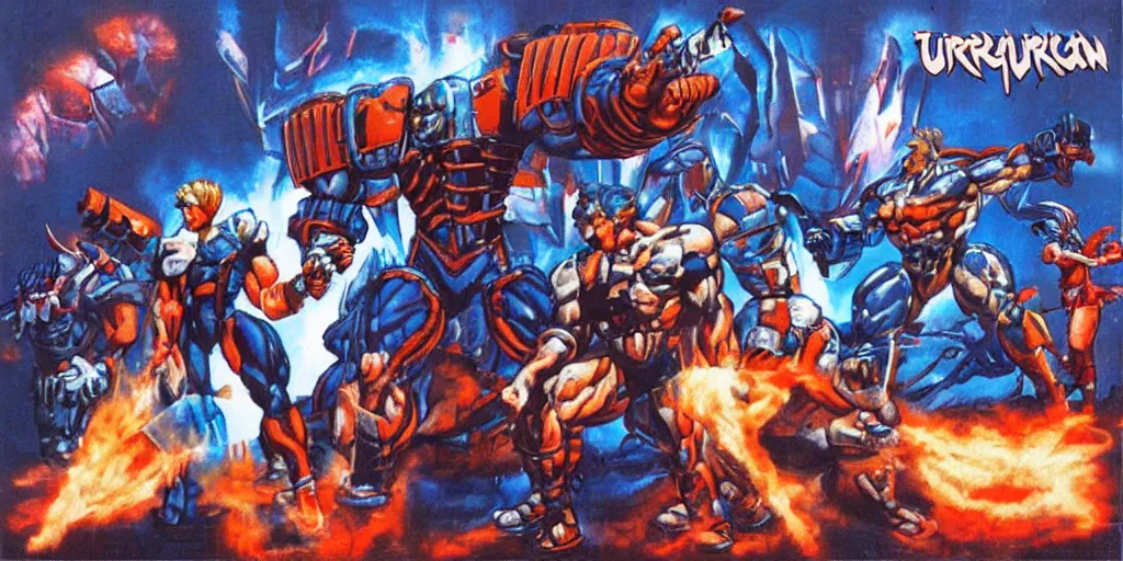 Prompt: ”turrican - final fight”