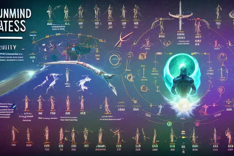 Image similar to a labeled, bordered, and detailed infographic poster depicting humanity's stats, abilities and popularity with various extraterrestrial cultures, in the style of wlop, illustration, epic, fantasy, hyper detailed, smooth, unreal engine, sharp focus, ray tracing