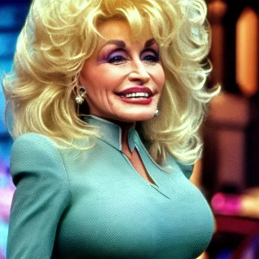 Image similar to Dolly Parton guest stars on an episode of Star Trek: Deep Space Nine