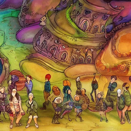 Prompt: a beautiful and thick coloured dream, where everyone is an npc, synchronized in motion, high detail, artwork, masterpiece