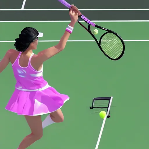 Prompt: vaporwave tennis ad