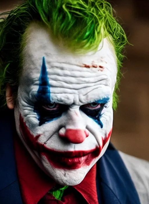 Image similar to film still of boris johnson as joker in the new joker movie, 4 k