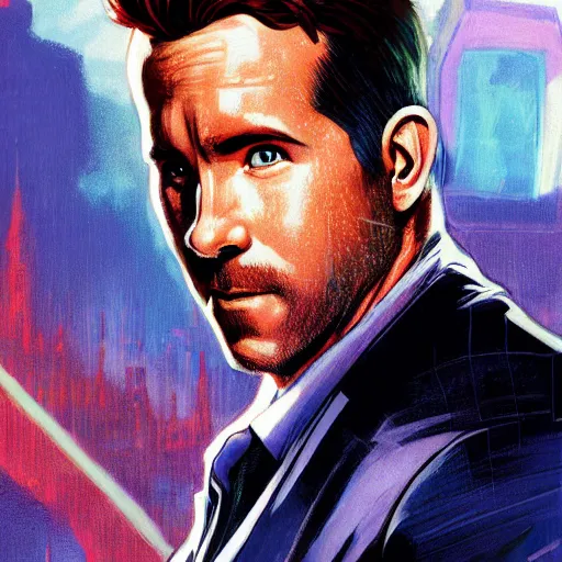 Image similar to ryan reynolds as spider - man, wearing a black and blue suit, cinematic, volumetric lighting, f 8 aperture, cinematic eastman 5 3 8 4 film, photorealistic by greg rutkowski, by stanley artgerm, by alphonse mucha