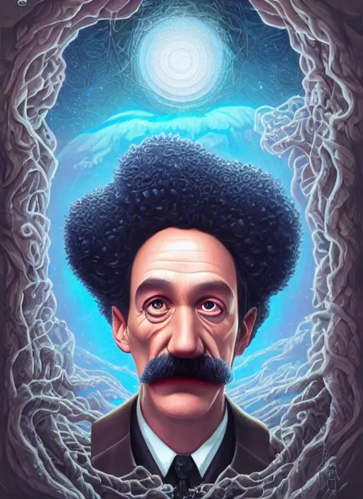 Image similar to lovecraft lovecraftian portrait of einstein, pixar style, by tristan eaton stanley artgerm and tom bagshaw.