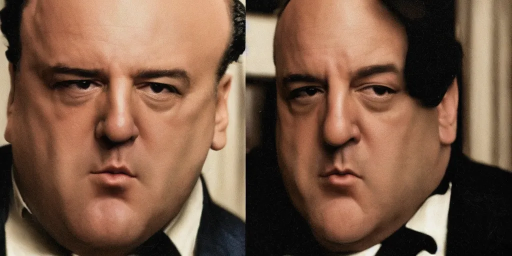 Image similar to tony soprano, portrait, realistic, the sopranos color grading