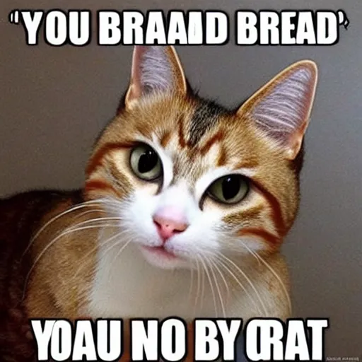 Image similar to you thought it was bread but no it was me the cat