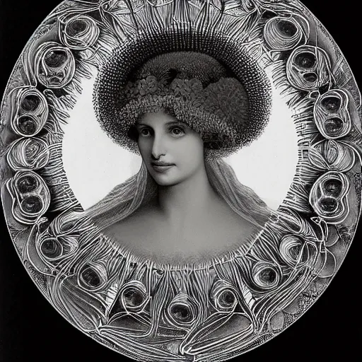 Image similar to portrait of natalie portman by ernst haeckel