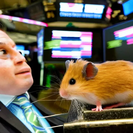 Prompt: hamster making profit on the stock market