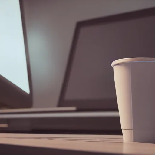 Prompt: : sloppy old cup of coffee spilling onto computer monitor unrealengine ,cinematic, hyper realism, high detail, octane render, 8k