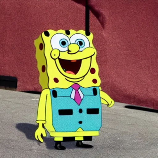 Image similar to spongebob trying on new pants