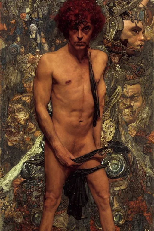 Image similar to full length portrait of udo kier as the nighcrawler by lawrence alma tadema awrence alma tadema, rick berry, norman rockwell, jason fabok. greg staples, nc wyeth, jack kirby