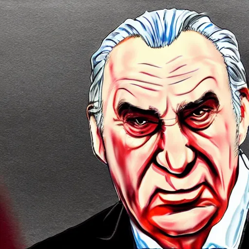 Image similar to milos zeman painted in anime style, detailed