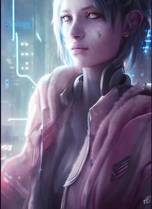 Image similar to detailed full body pastel painting of a cyberpunk female, beautiful face, insanely detailed and intricate, octane render, 4k