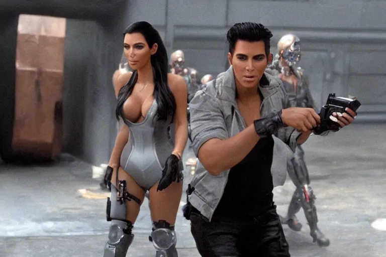 Prompt: VFX movie where Kim Kardashian plays the Terminator by James Cameron