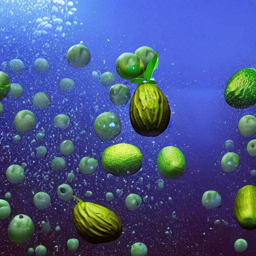 Image similar to avocados underwater