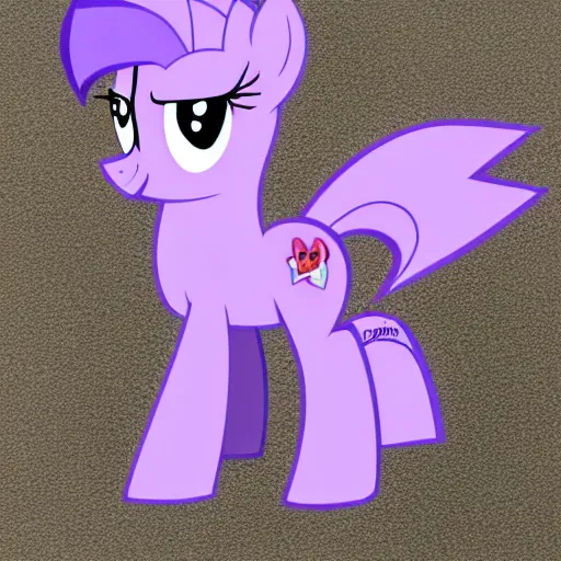 Prompt: lavender colored my little pony with a heart cutie mark