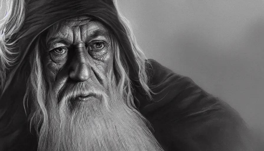 Prompt: Gandalf the black, beautiful realistic artwork on artstation