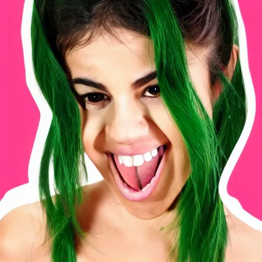 Prompt: photo of human celery as selena gomez face