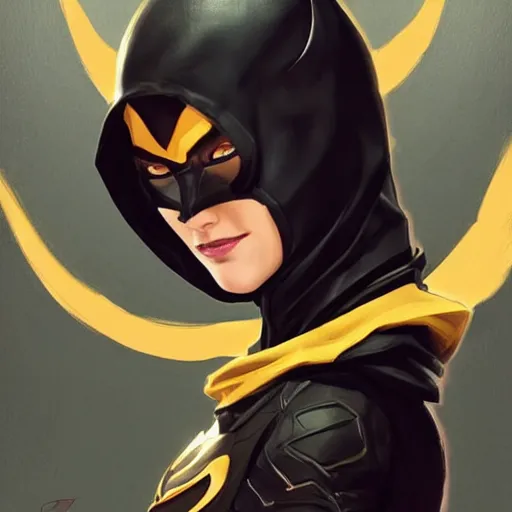 Prompt: Cassandra Cain (Batgirl) wearing her new, wearing a hood with pointy ears, no mask, portrait, highly detailed, digital painting, artstation, concept art, sharp focus, illustration, cinematic lighting, art by artgerm and greg rutkowski and alphonse mucha