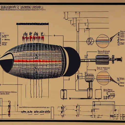 Prompt: complex schematics of a nuclear bomb