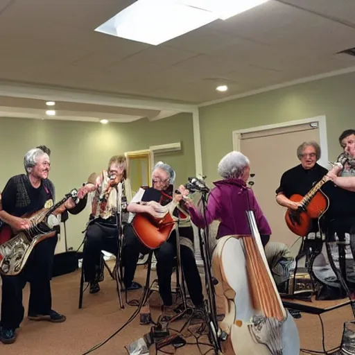 Image similar to nervous gender band play at old folks home