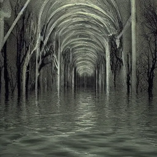 Image similar to Flooded Liminal Spaces trending on /r/creepy