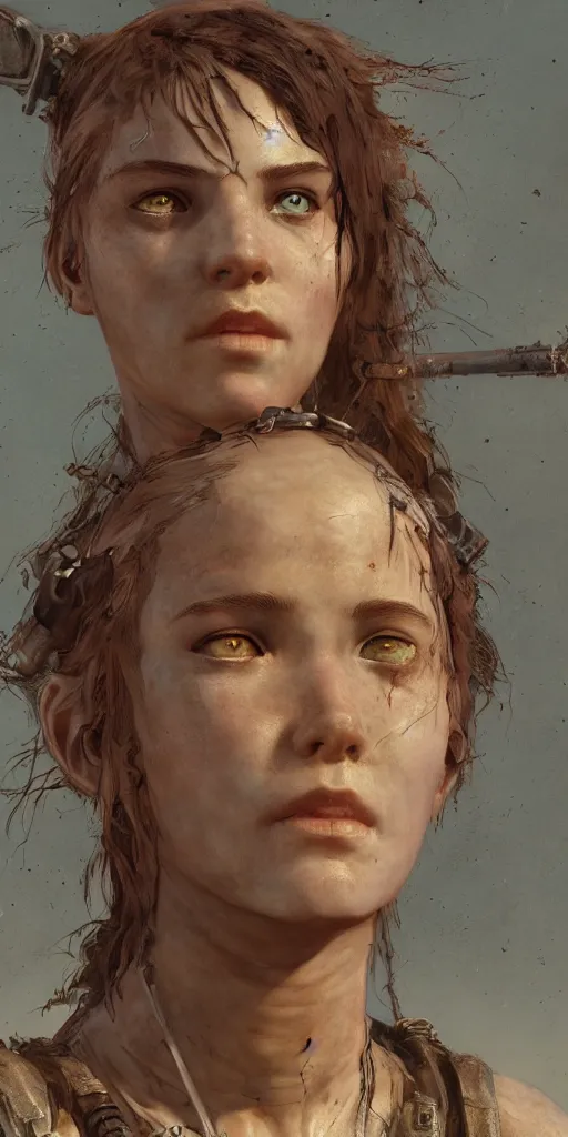 Prompt: mad max, beautiful young girl masterpiece by Edgar Maxence and Ross Tran and Michael Whelan, 8k, octane render