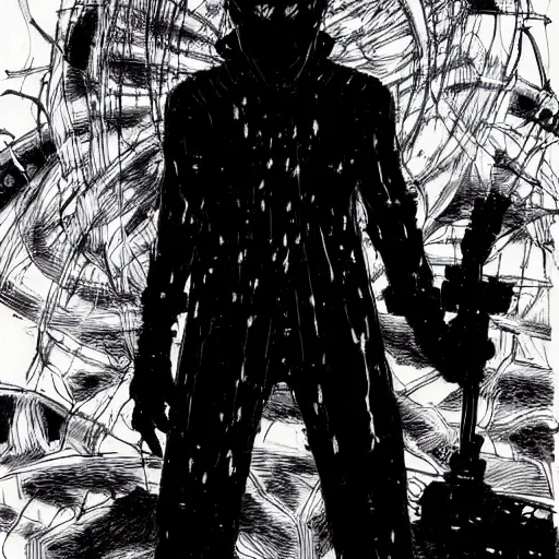 Image similar to Joe Biden looking sinister, by Tsutomu Nihei, highly detailed