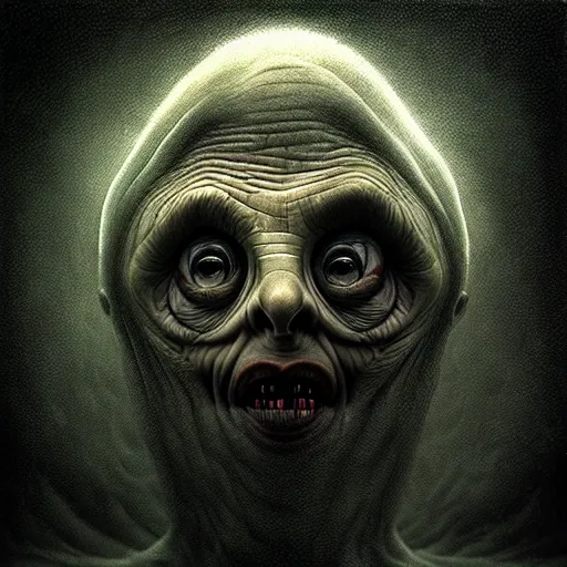 Prompt: when the abyss looks back at you. by anton semenov, hyperrealistic photorealism acrylic on canvas, resembling a high - resolution photograph