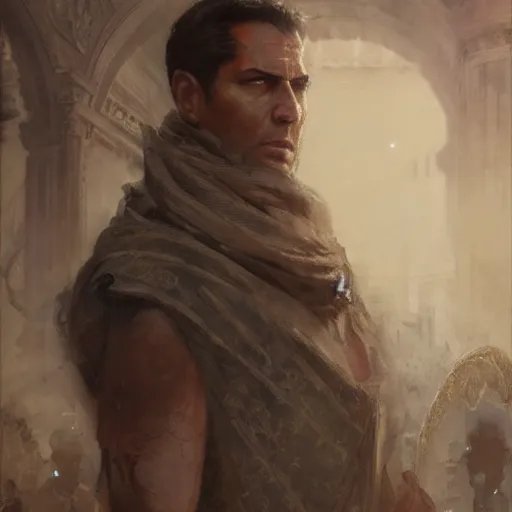 Image similar to a slender senator, ancient rome setting, character portrait by greg rutkowski, gaston bussiere, craig mullins
