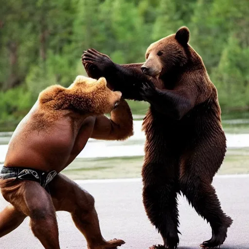 Prompt: “Mike Tyson fighting a bear, 4k photograph, award winning”