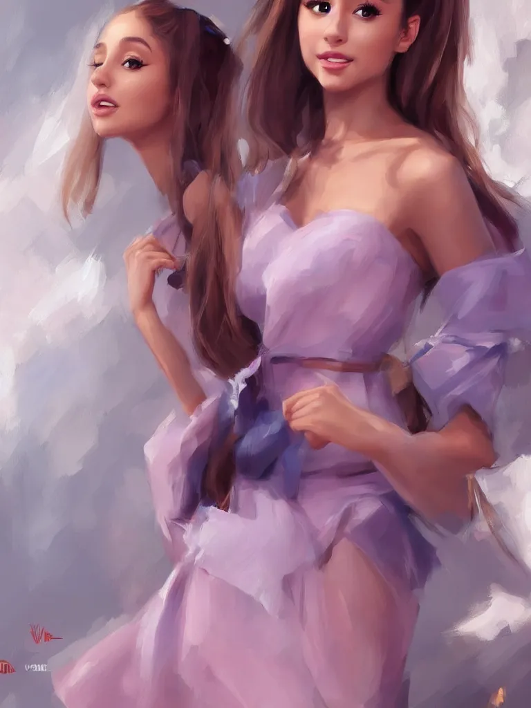 Image similar to ariana grande, digital art by Vladimir Volegov, full body, artstation, highly detailed