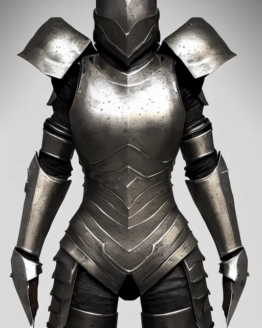 Prompt: heavy plate armor, fantasy concept art, trending on artstation, silver with gold accents, elegant, smooth, clean, uncluttered