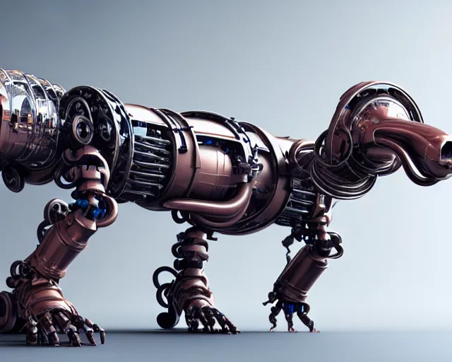 Prompt: dachshund robot, mechanical, machine, octane render, concept art, sharp focus, hyper - realistic, intricate, detailed, eduard pronin, luka mivsek, ruan jia