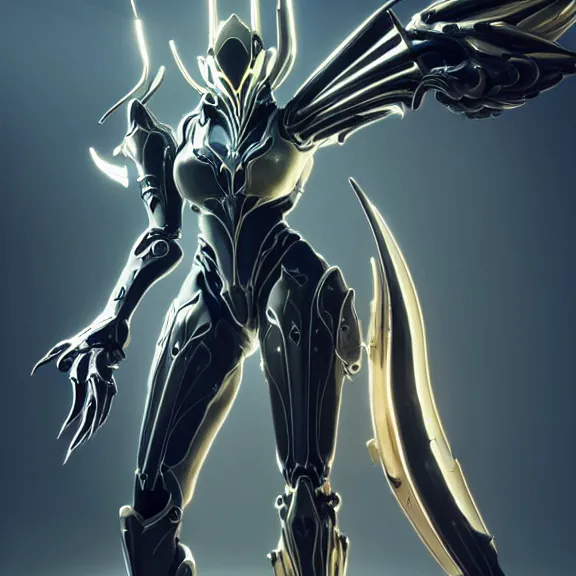 Image similar to exquisite cinematic full body shot of a beautiful saryn warframe, that's a giant beautiful stunning anthropomorphic robot female dragon with metal cat ears, posing elegantly, robot cat paws for feet, sharp claws, streamlined white armor, long elegant tail, two arms, two legs, long tail, detailed warframe fanart, destiny fanart, macro art, dragon art, furry art, realistic digital art, warframe art, Destiny art, furaffinity, DeviantArt, artstation, 3D realistic, 8k HD, octane render