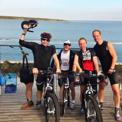 Image similar to bicycle crew in montauk drinking beer