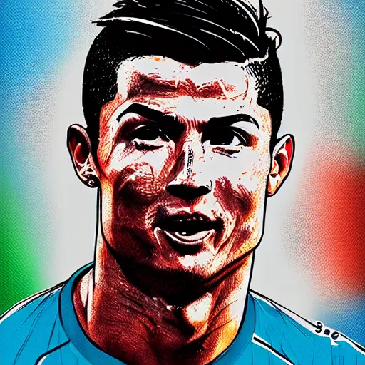 Image similar to cristiano ronaldo, by rossdraws