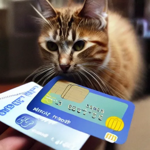 Image similar to cat stealing my credit card