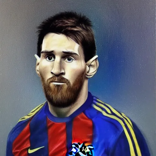Prompt: a true-to-life portrait of Lionel Messi painted by Raphael