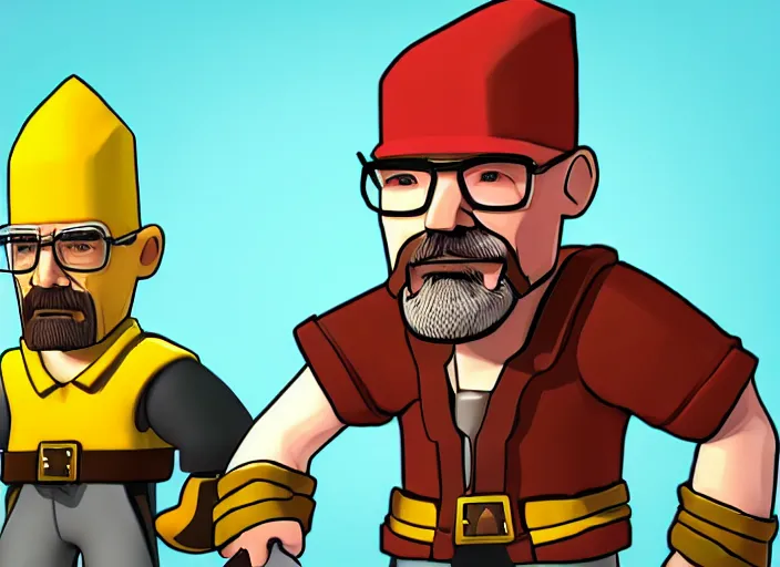 Image similar to a highly detailed walter white as a clash royale character