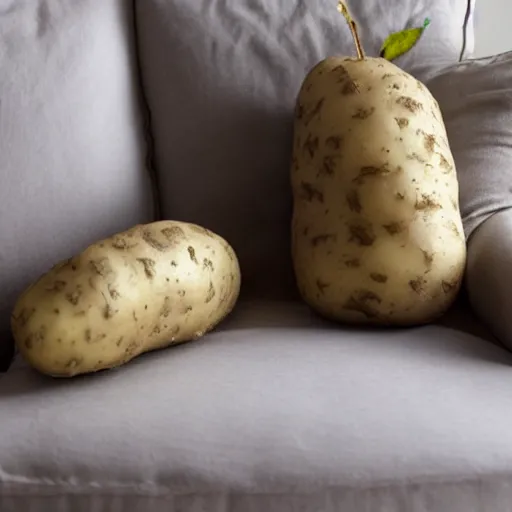 Prompt: potato on couch