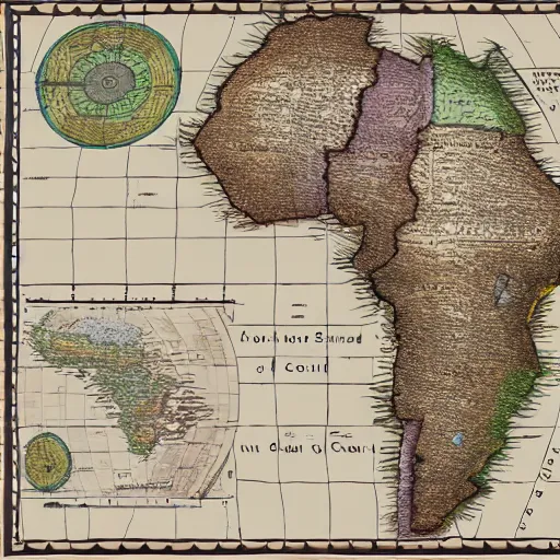 Prompt: a map of the evolution of the african continent.