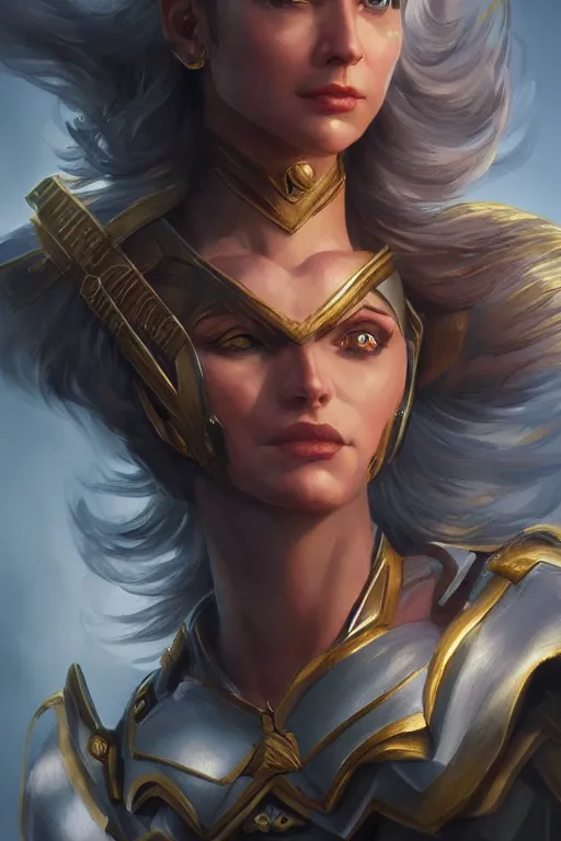 Image similar to amazon valkyrie athena, d & d, fantasy, portrait, highly detailed, headshot, digital painting, trending on artstation, concept art, sharp focus, illustration, art by artgerm and greg rutkowski and magali villeneuve