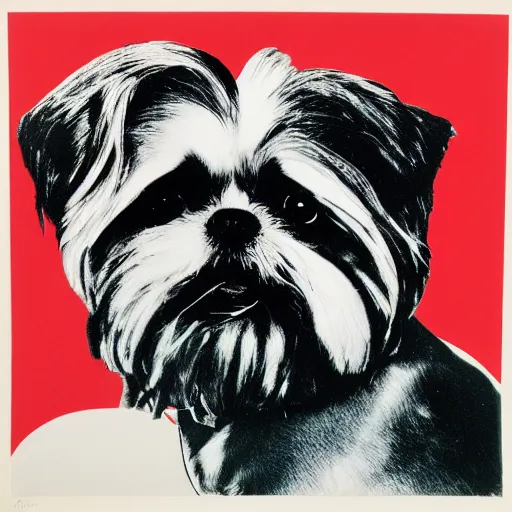 Prompt: a shih tzu, by Andy Warhol