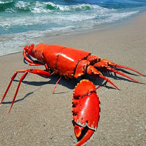 Prompt: lobster on the beach