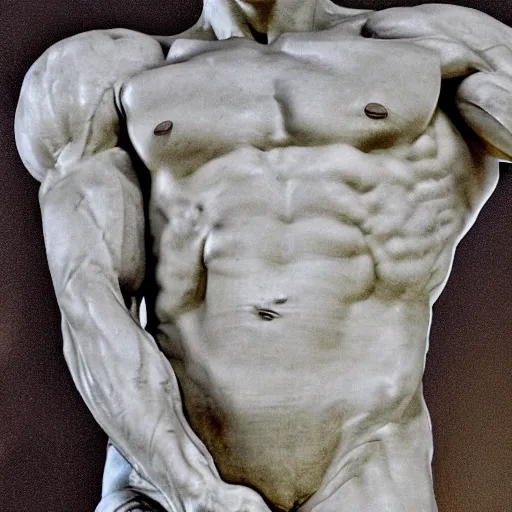 Prompt: benjamin netanyahu as a muscular perfect chiseled marble greek statue, by michelangelo